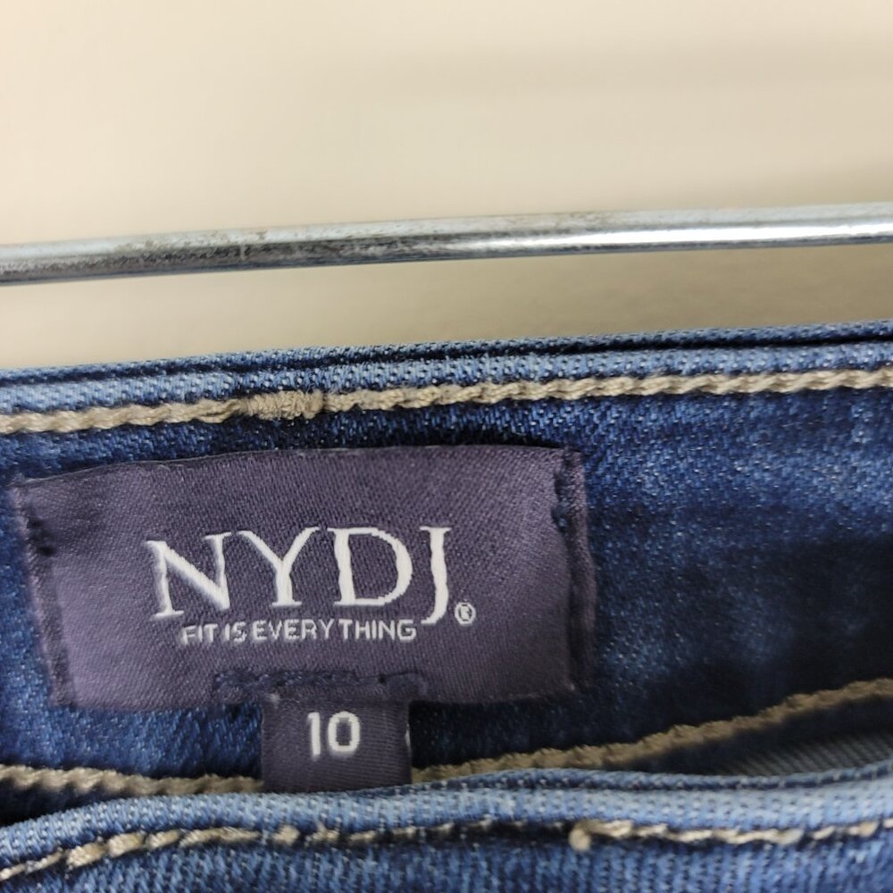 NYDJ Relaxed Straight Ankle Jeans Size 10 Medium Wash Lift Tuck Stretch Denim - Picture 6 of 14